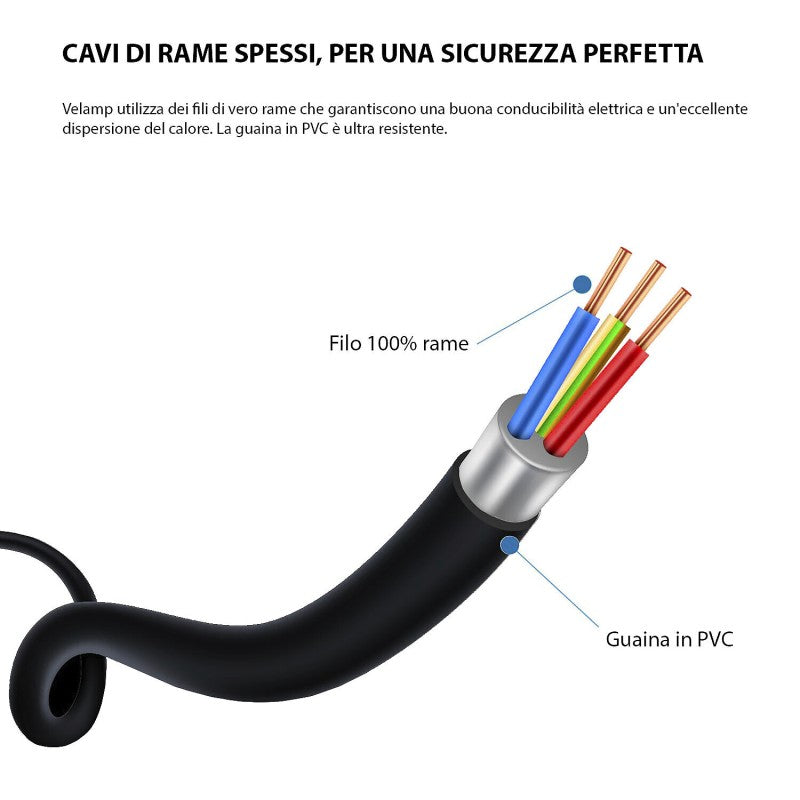 Velamp Avvolgicavo 4 Prese Schuko 10/16A