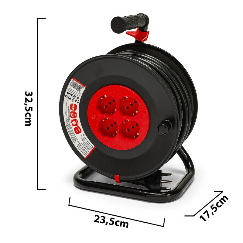 Velamp Avvolgicavo 4 Prese Schuko 10/16A