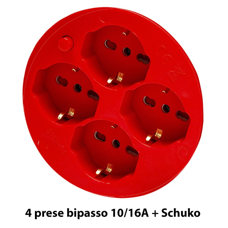 Velamp Avvolgicavo 4 Prese Schuko 10/16A