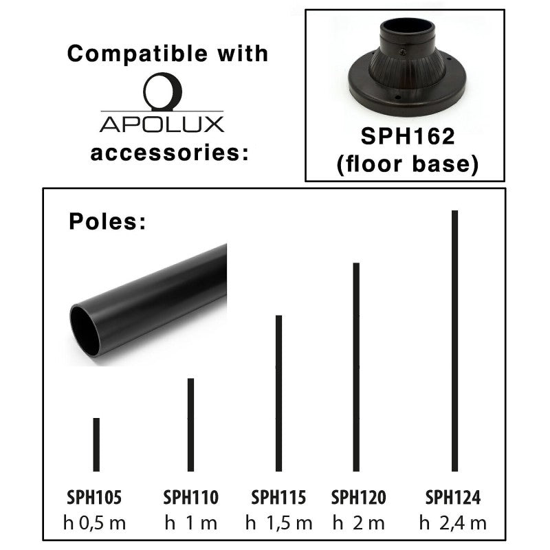 Velamp Spielberg - Lampione LED Solare 2300 Lumen IP65 da Palo