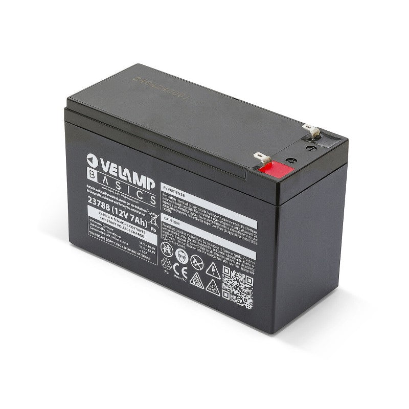 Velamp Batteria Ricaricabile al Piombo 12V 7Ah con Attacchi Faston