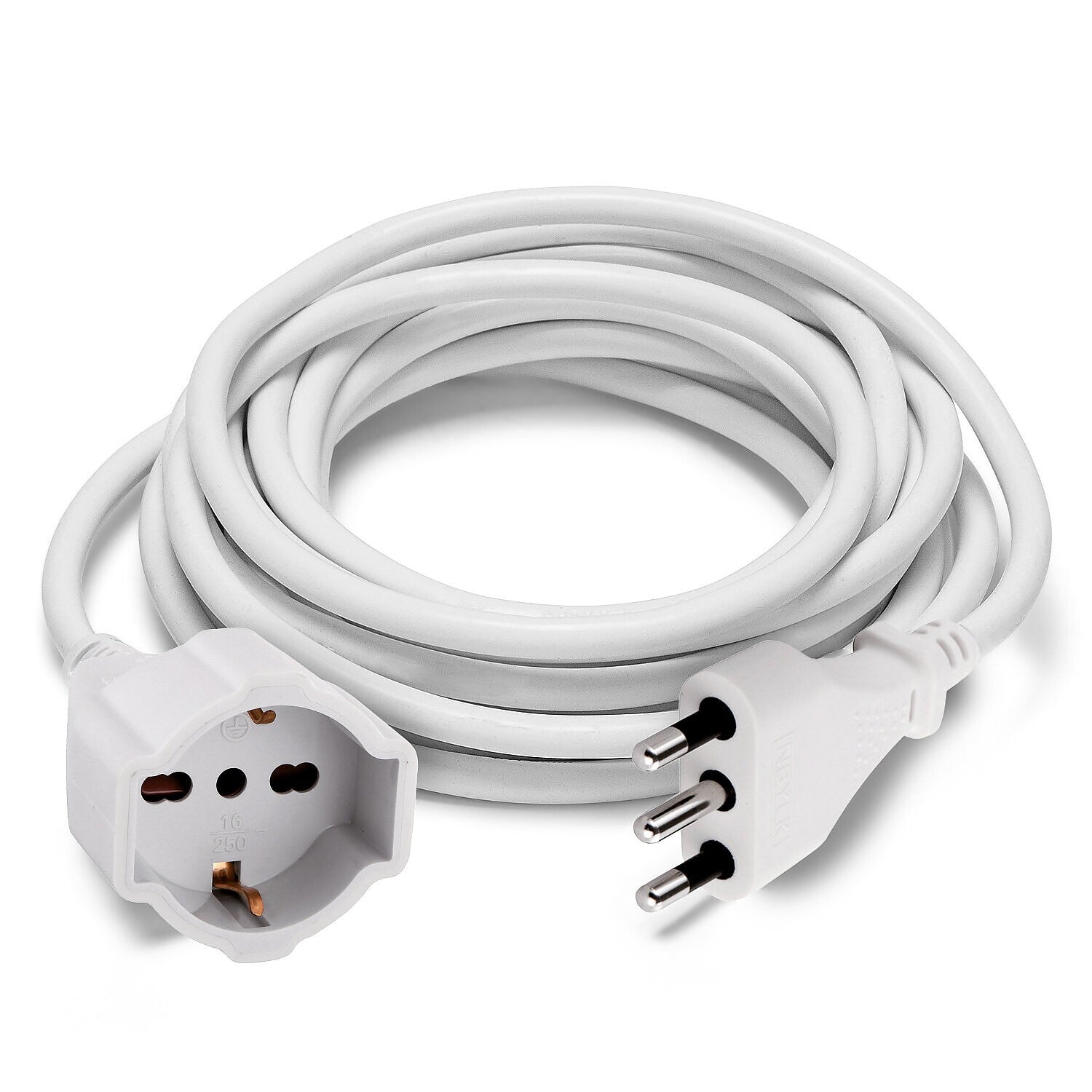 Velamp Prolunga Elettrica 5 Metri 16A con Presa Schuko + 10/16A Bianca