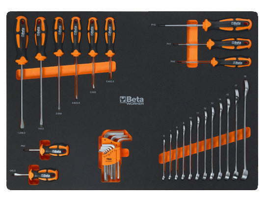 Beta Worker C04BOX Orange – Carrello 6 cassetti con assortimento 150 utensili