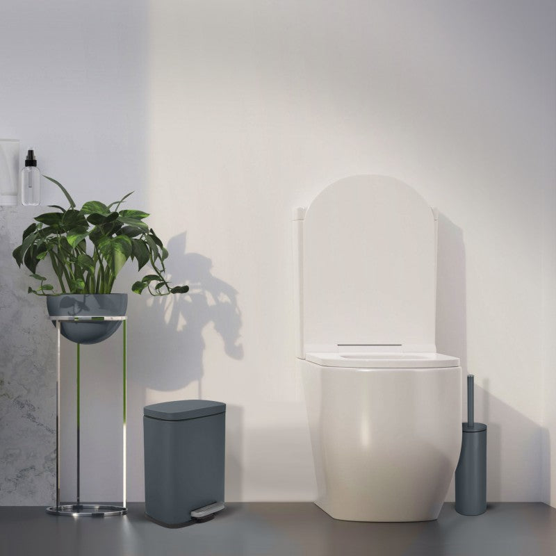 Pattumiera a pedale AKIRA 5L – Acciaio grigio opaco