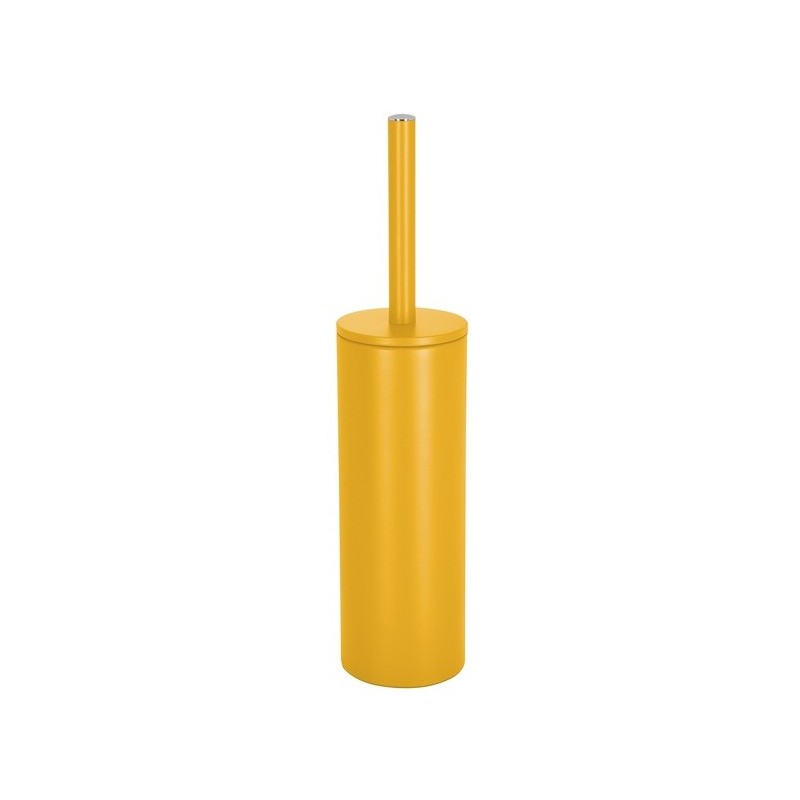 Scopino WC con supporto in acciaio AKIRA – Giallo Zafferano opaco (Spirella)