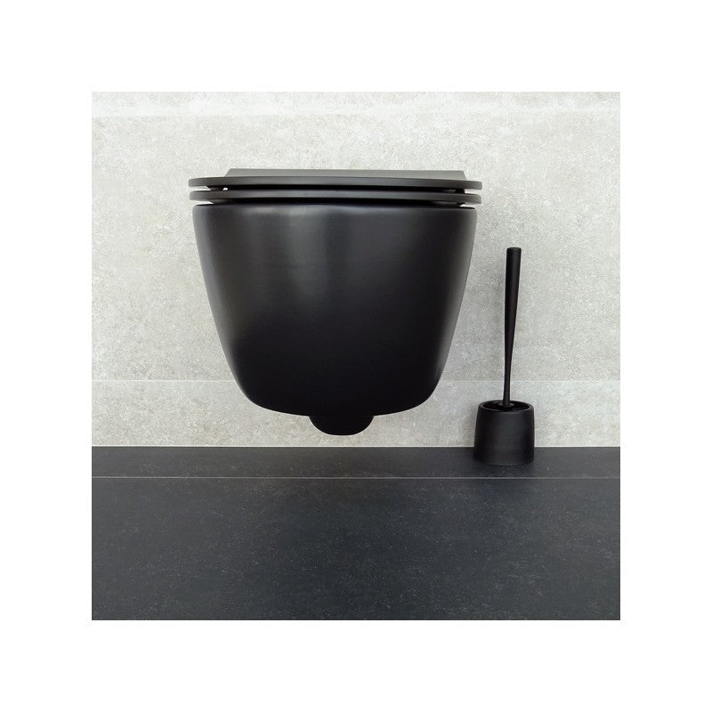 Scopino WC con supporto RICK Nero – Spirella